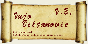 Vujo Biljanović vizit kartica